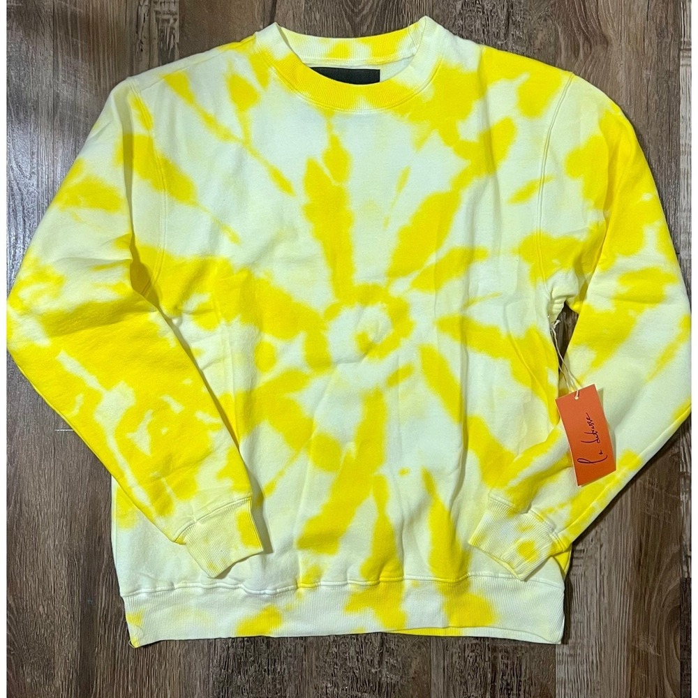NWT La Detresse Revolve Electric Yellow Tie Dye Pullover Sweatshirt small